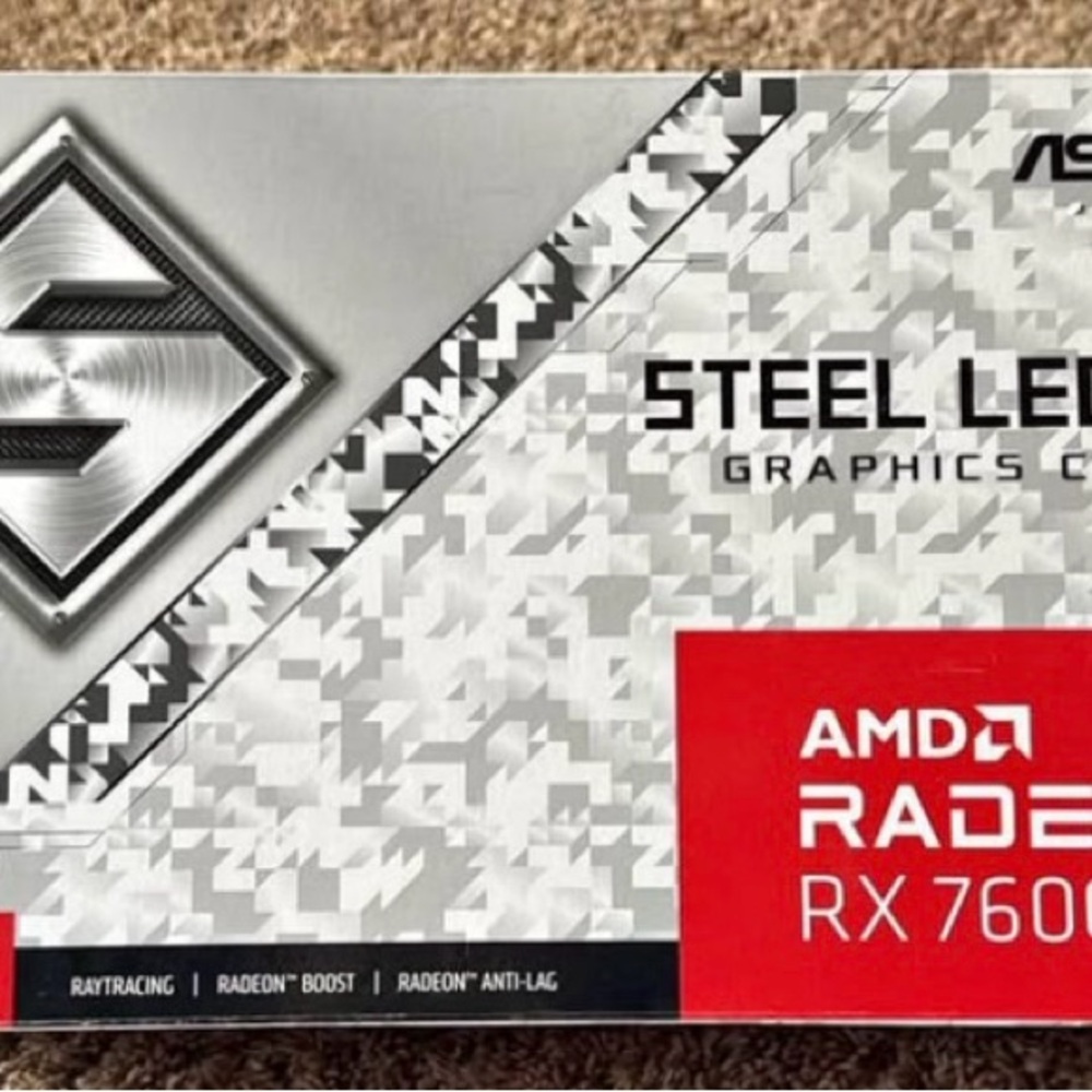 Steel Legend AMD Radeon RX 7600 Graphics Card - Silver.